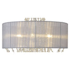 IL31747/GY Freida Semi Flush Grey Shade 6 Light E14 Polished Chrome/Crystal
