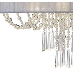 IL31747/GY Freida Semi Flush Grey Shade 6 Light E14 Polished Chrome/Crystal
