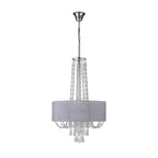 IL31748/GY Freida Pendant Grey Shade 6 Light E14 Polished Chrome/Crystal