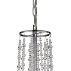 IL31748/GY Freida Pendant Grey Shade 6 Light E14 Polished Chrome/Crystal