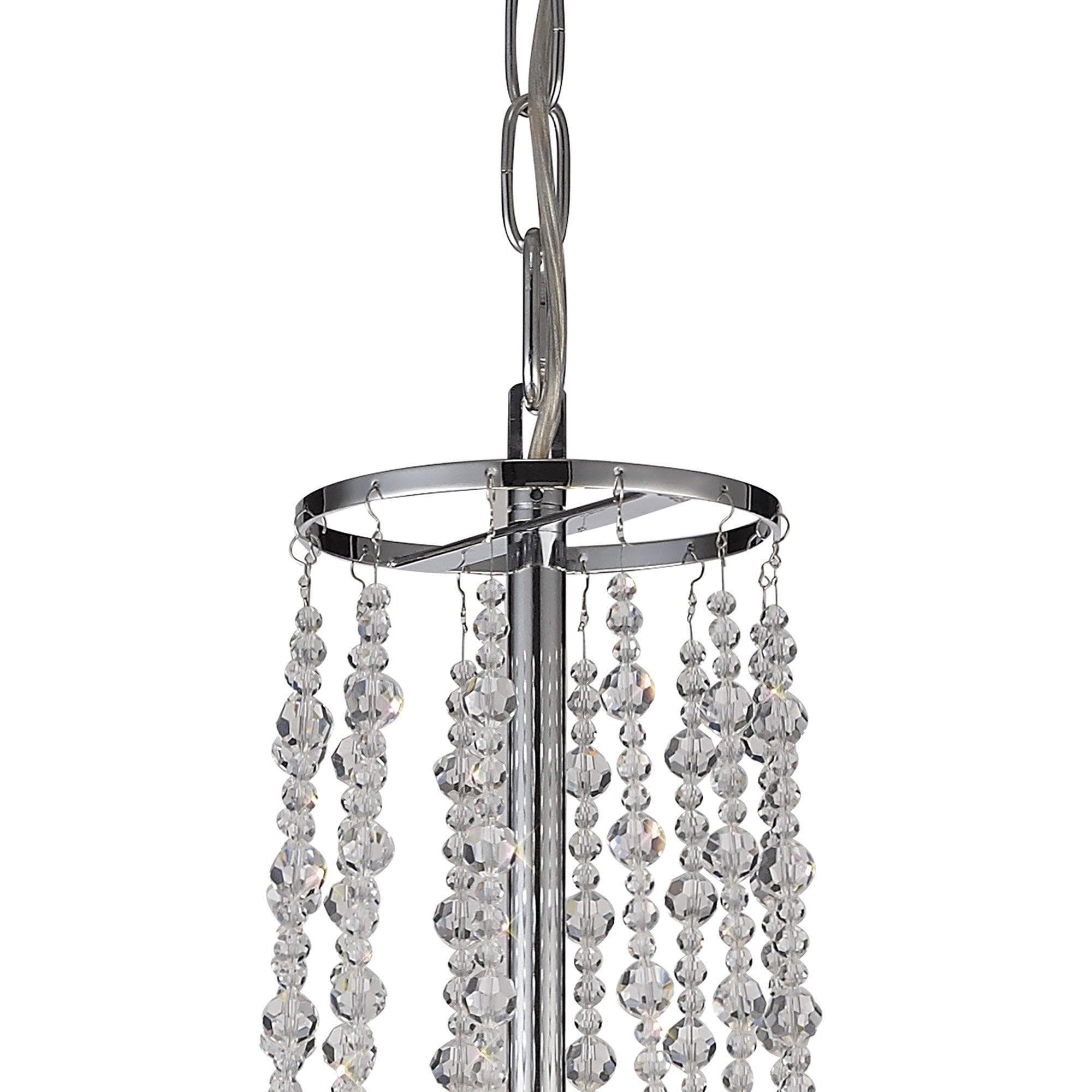IL31748/GY Freida Pendant Grey Shade 6 Light E14 Polished Chrome/Crystal