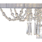 IL31748/GY Freida Pendant Grey Shade 6 Light E14 Polished Chrome/Crystal