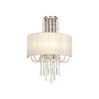 IL31746 Freida Wall Lamp White Shade 2 Light E14 Polished Chrome/Crystal