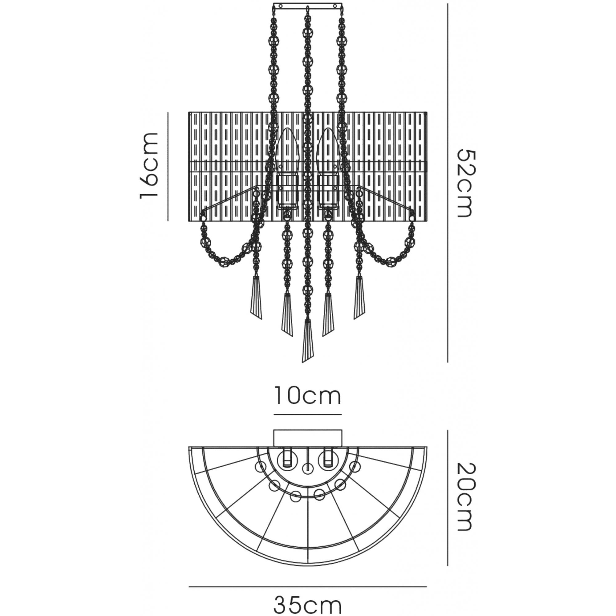 IL31746 Freida Wall Lamp White Shade 2 Light E14 Polished Chrome/Crystal