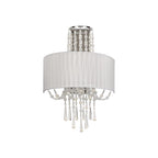 IL31746 Freida Wall Lamp White Shade 2 Light E14 Polished Chrome/Crystal