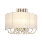 IL31746 Freida Wall Lamp White Shade 2 Light E14 Polished Chrome/Crystal