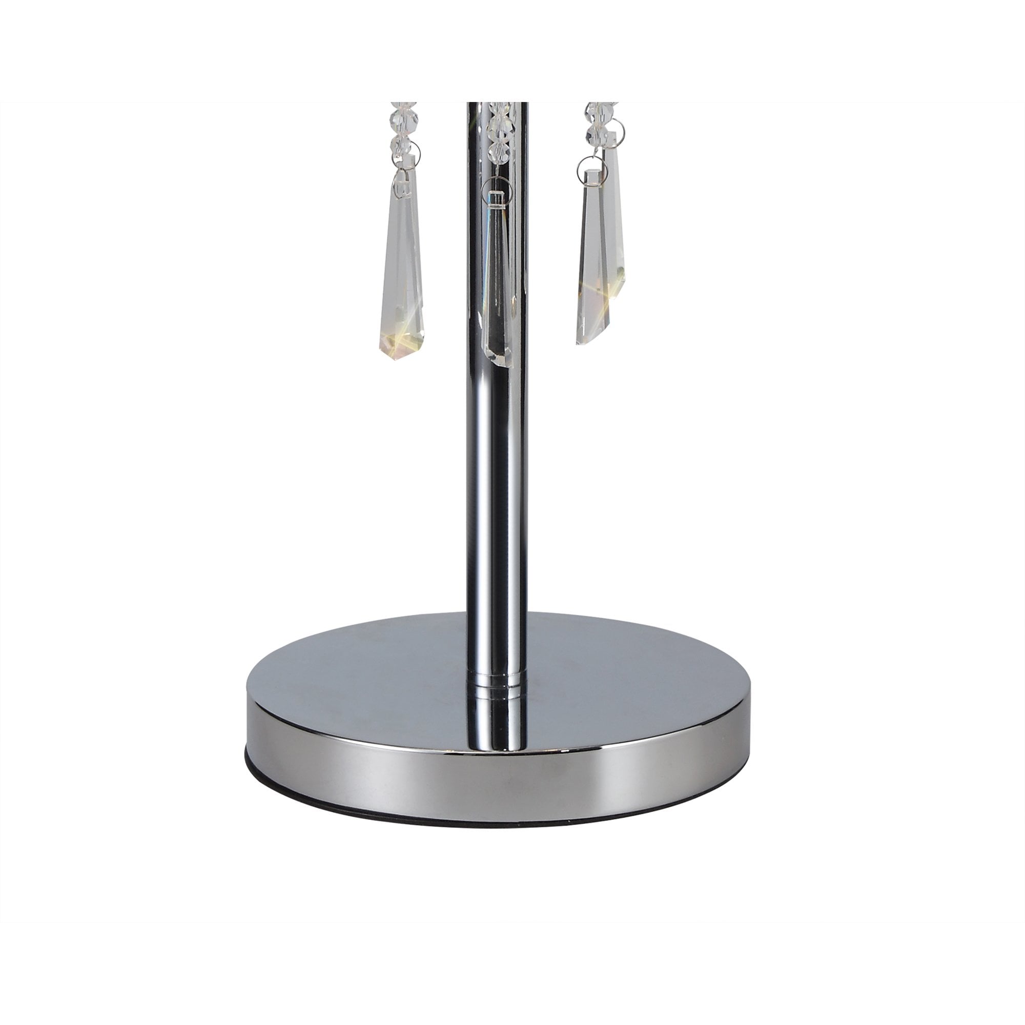 IL31749 Freida Table Lamp White Shade 3 Light E14 Polished Chrome/Crystal