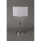 IL31749 Freida Table Lamp White Shade 3 Light E14 Polished Chrome/Crystal