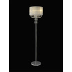 IL31762 Freida Floor Lamp White Shade 3 Light E14 Polished Chrome/Crystal