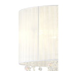 IL31762 Freida Floor Lamp White Shade 3 Light E14 Polished Chrome/Crystal