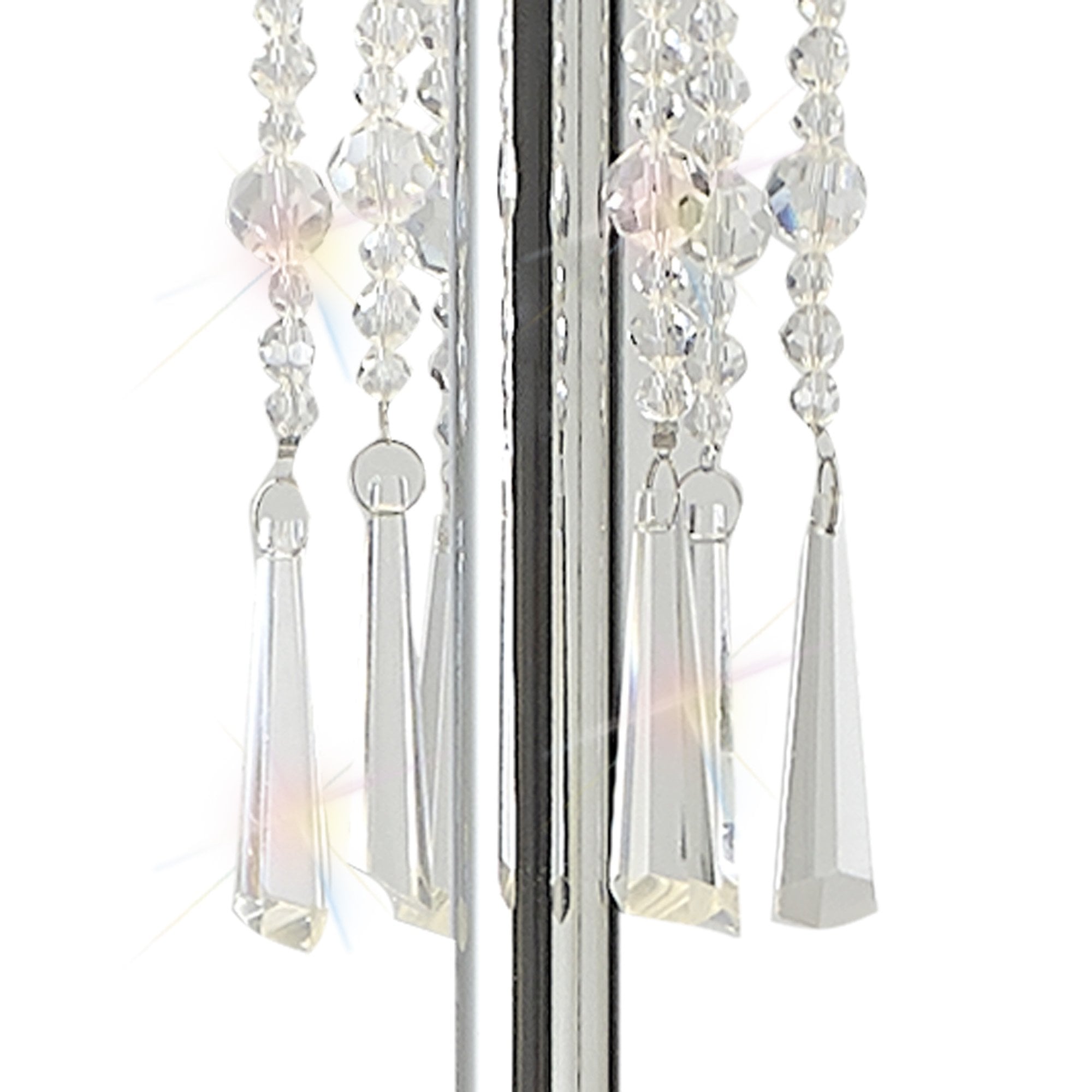 IL31762 Freida Floor Lamp White Shade 3 Light E14 Polished Chrome/Crystal