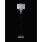 IL31762 Freida Floor Lamp White Shade 3 Light E14 Polished Chrome/Crystal