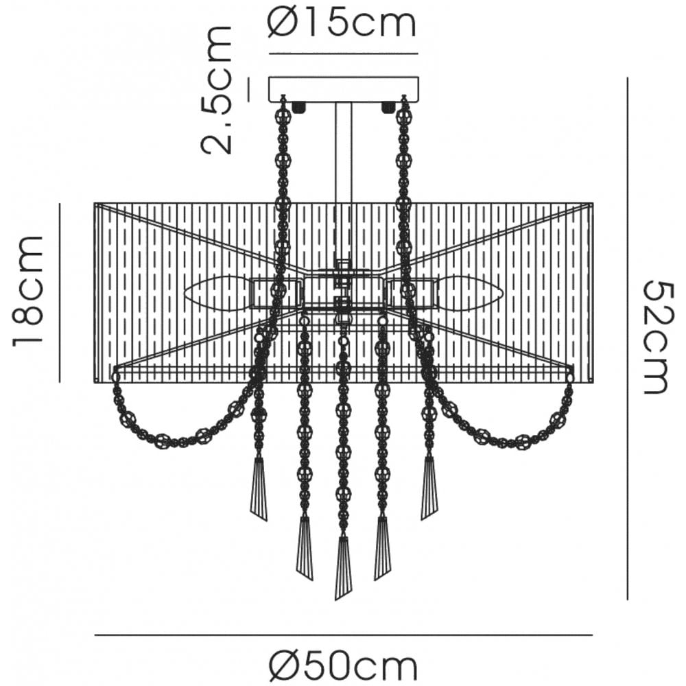 IL31747 Freida Semi Flush White Shade 6 Light E14 Polished Chrome/Crystal