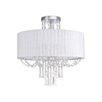 IL31747 Freida Semi Flush White Shade 6 Light E14 Polished Chrome/Crystal