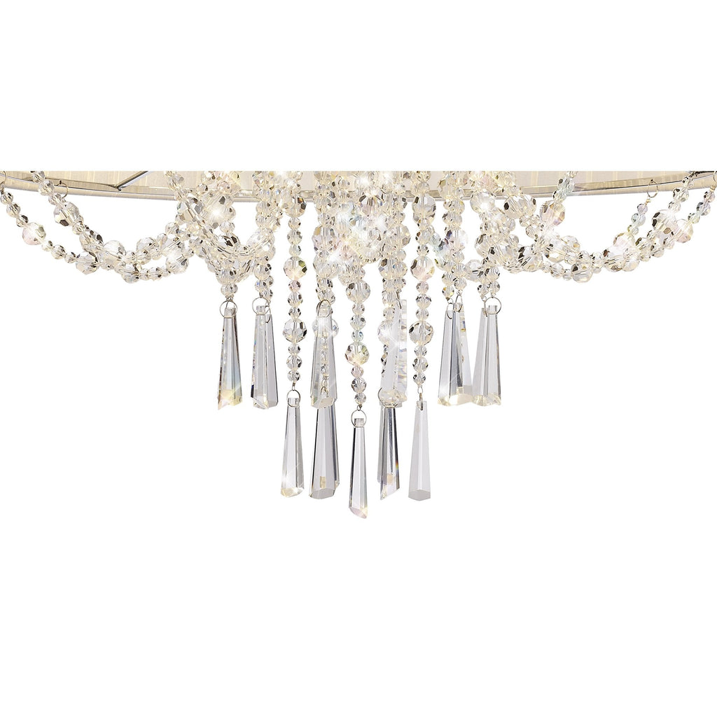 IL31747 Freida Semi Flush White Shade 6 Light E14 Polished Chrome/Crystal