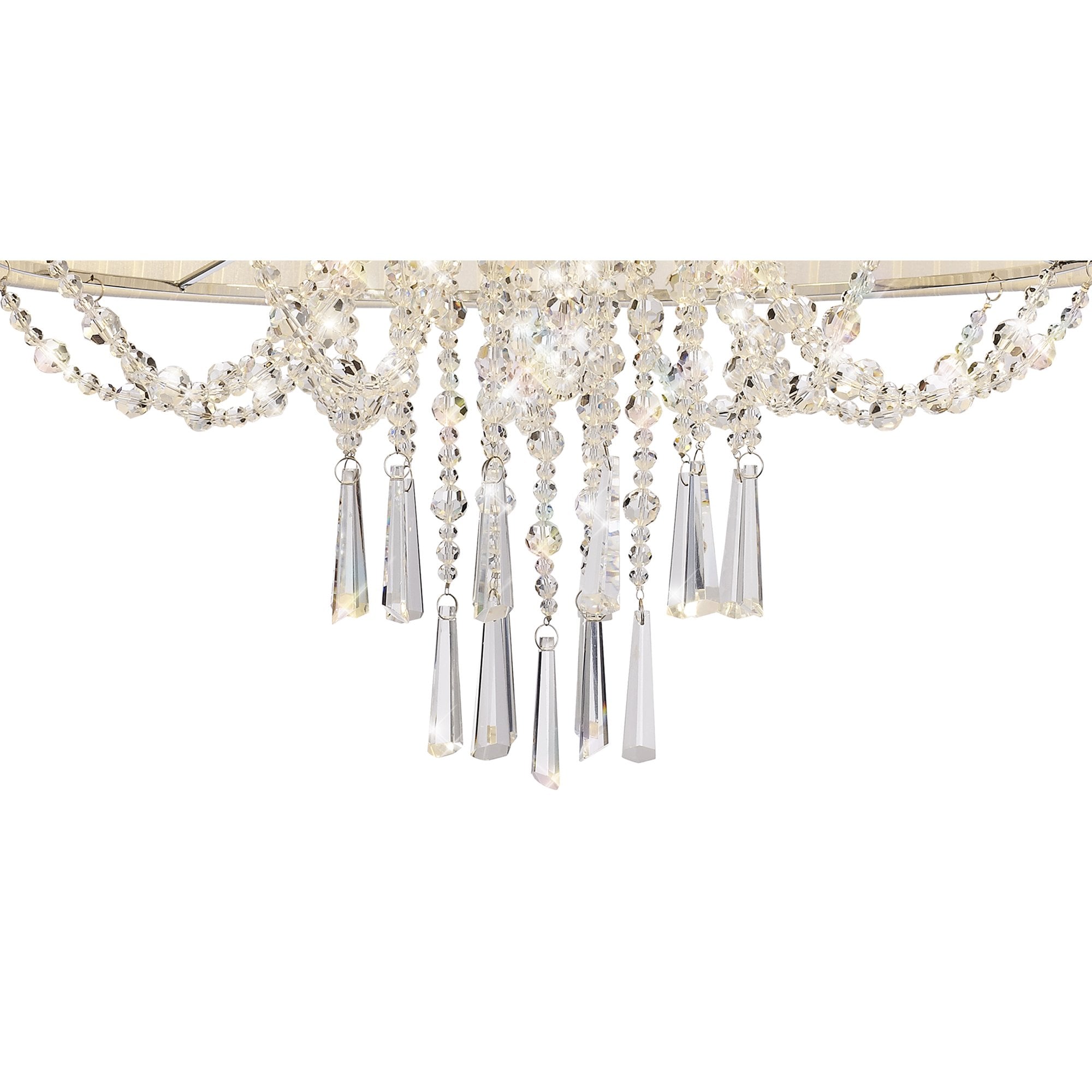 IL31747 Freida Semi Flush White Shade 6 Light E14 Polished Chrome/Crystal