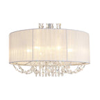 IL31747 Freida Semi Flush White Shade 6 Light E14 Polished Chrome/Crystal