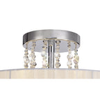 IL31747 Freida Semi Flush White Shade 6 Light E14 Polished Chrome/Crystal
