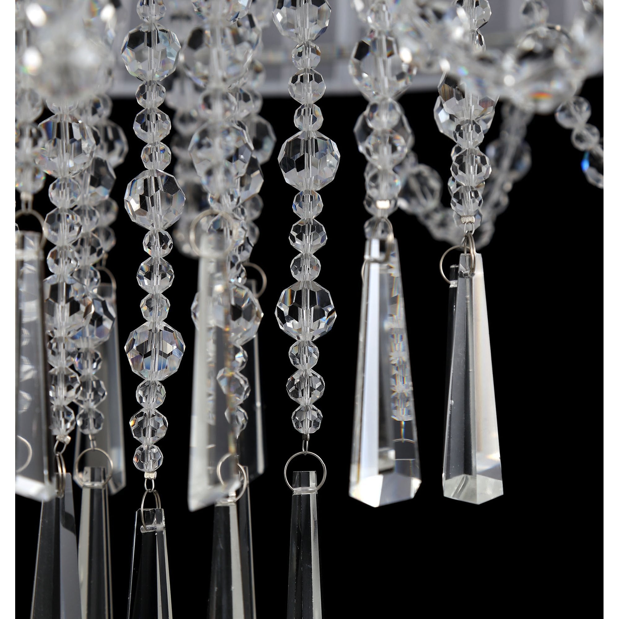 IL31747 Freida Semi Flush White Shade 6 Light E14 Polished Chrome/Crystal