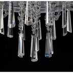 IL31747 Freida Semi Flush White Shade 6 Light E14 Polished Chrome/Crystal