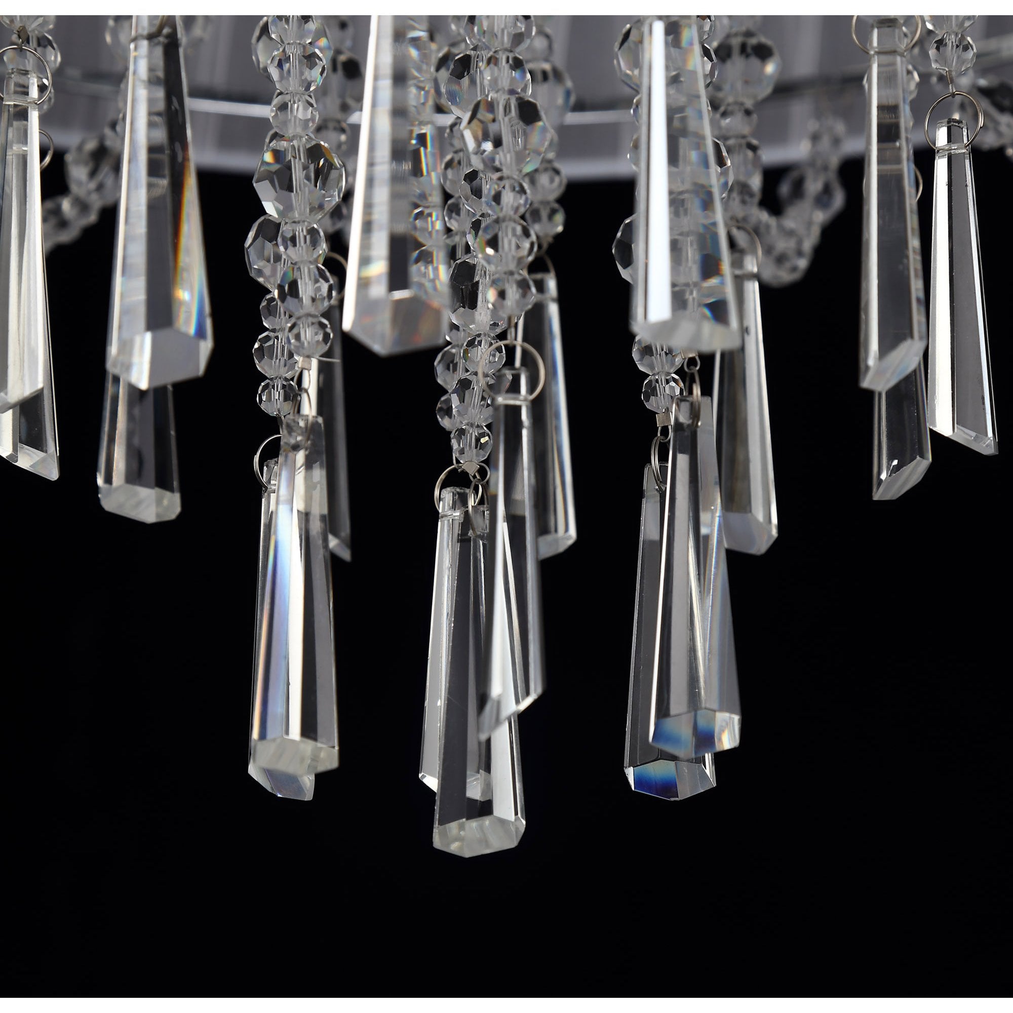 IL31747 Freida Semi Flush White Shade 6 Light E14 Polished Chrome/Crystal