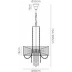 IL31748 Freida Pendant White Shade 6 Light E14 Polished Chrome/Crystal