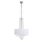 IL31748 Freida Pendant White Shade 6 Light E14 Polished Chrome/Crystal