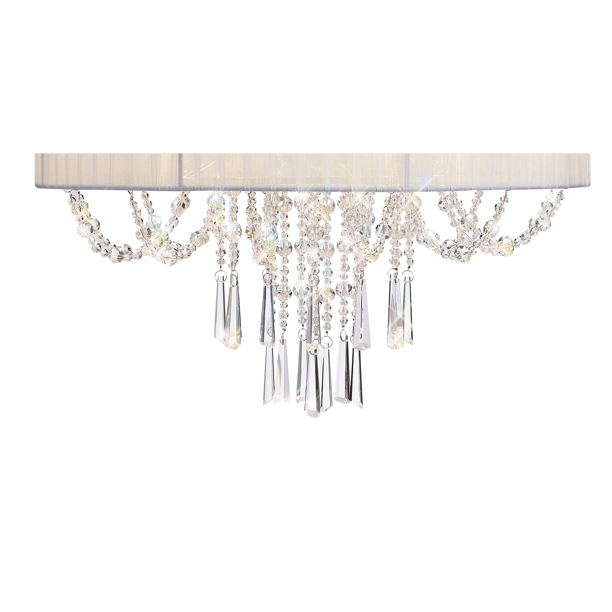 IL31748 Freida Pendant White Shade 6 Light E14 Polished Chrome/Crystal