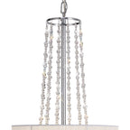IL31748 Freida Pendant White Shade 6 Light E14 Polished Chrome/Crystal