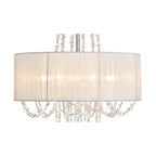 IL31748 Freida Pendant White Shade 6 Light E14 Polished Chrome/Crystal