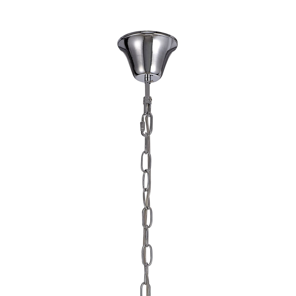 IL31748 Freida Pendant White Shade 6 Light E14 Polished Chrome/Crystal