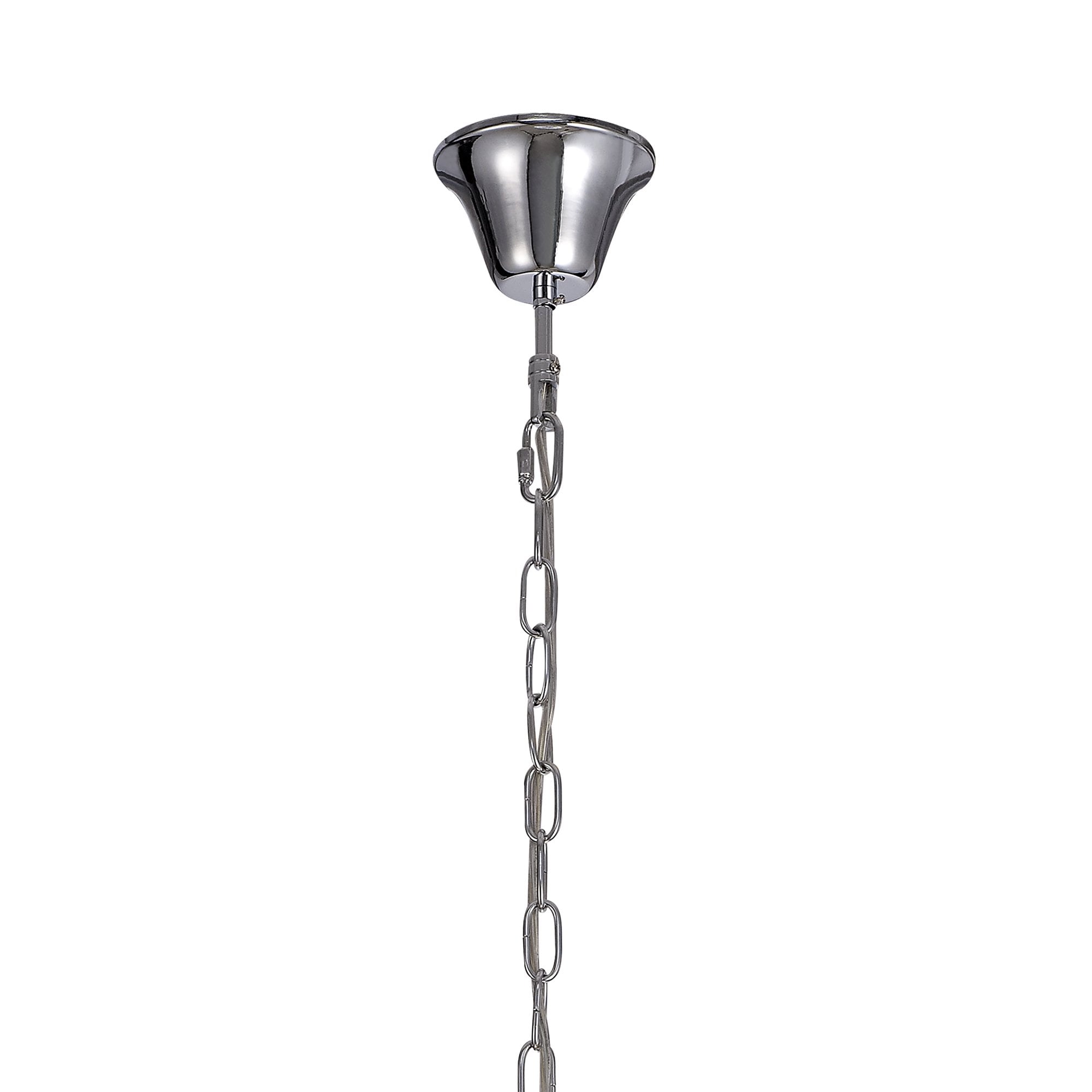 IL31748 Freida Pendant White Shade 6 Light E14 Polished Chrome/Crystal