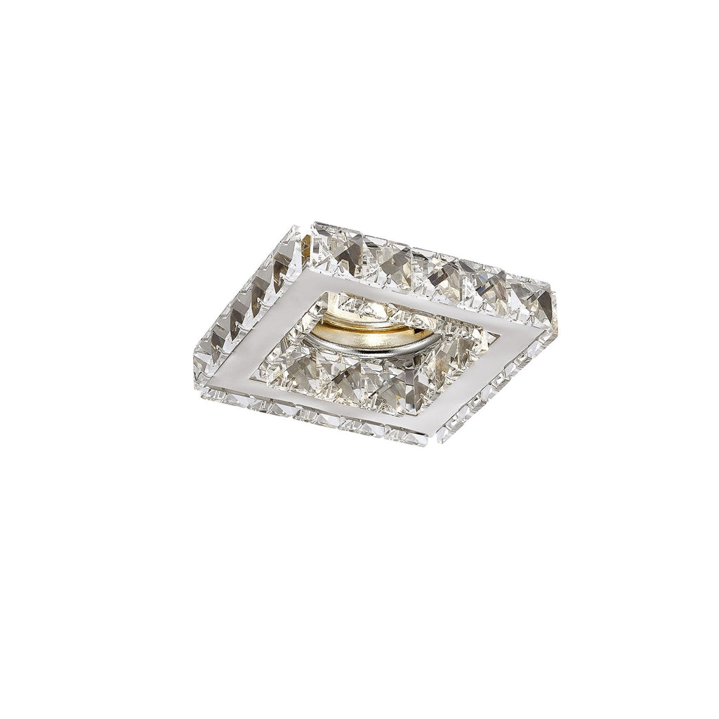 IL30837CH Galaxy GU10 Square Downlight 1 Light Polished Chrome/Crystal Cut Out: 60mm