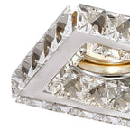 IL30837CH Galaxy GU10 Square Downlight 1 Light Polished Chrome/Crystal Cut Out: 60mm