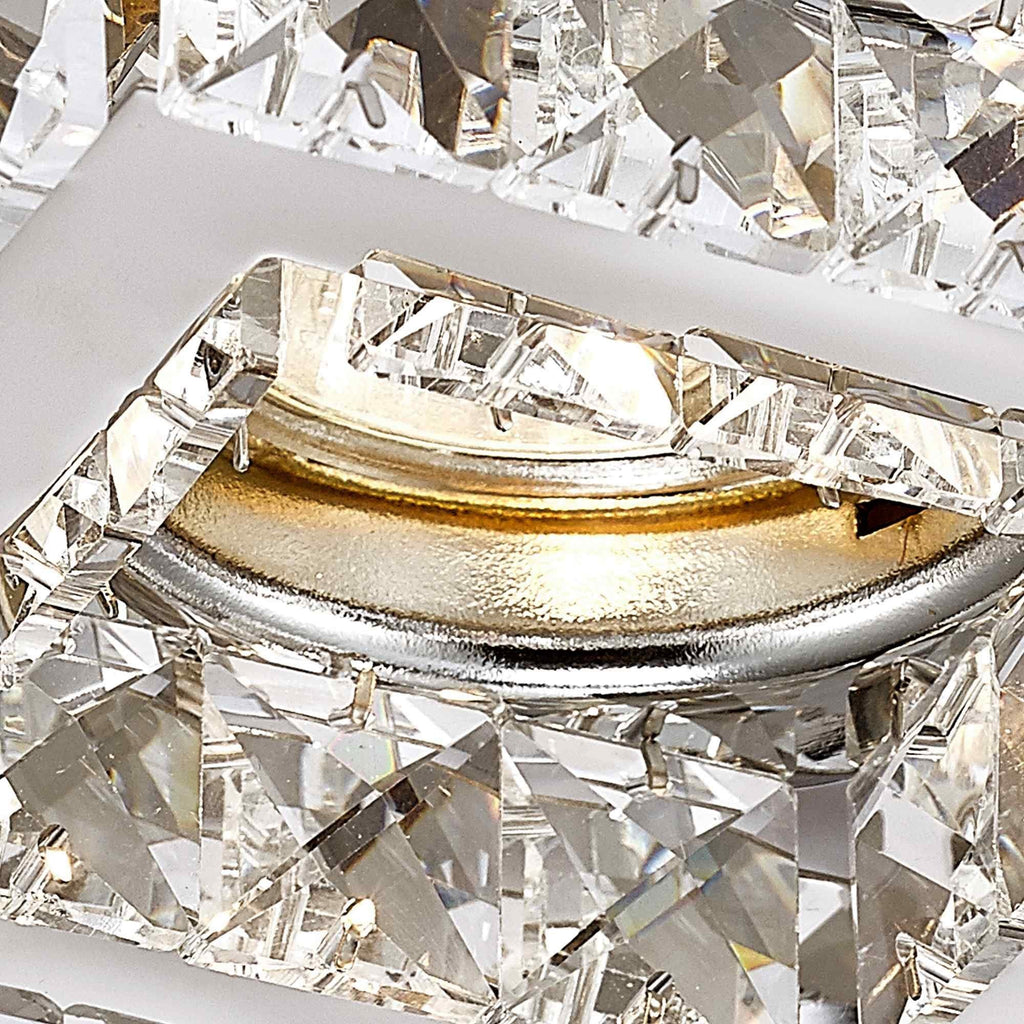 IL30837CH Galaxy GU10 Square Downlight 1 Light Polished Chrome/Crystal Cut Out: 60mm
