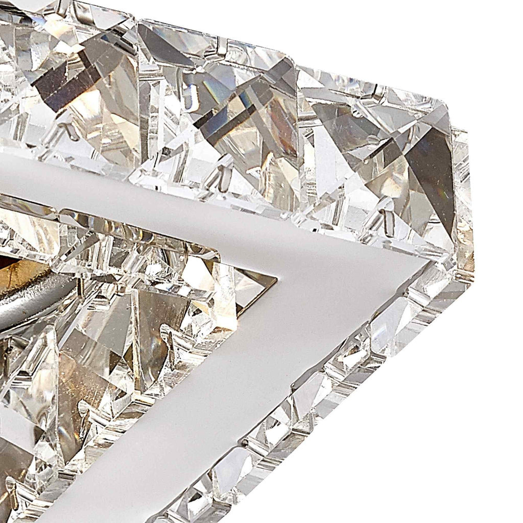 IL30837CH Galaxy GU10 Square Downlight 1 Light Polished Chrome/Crystal Cut Out: 60mm