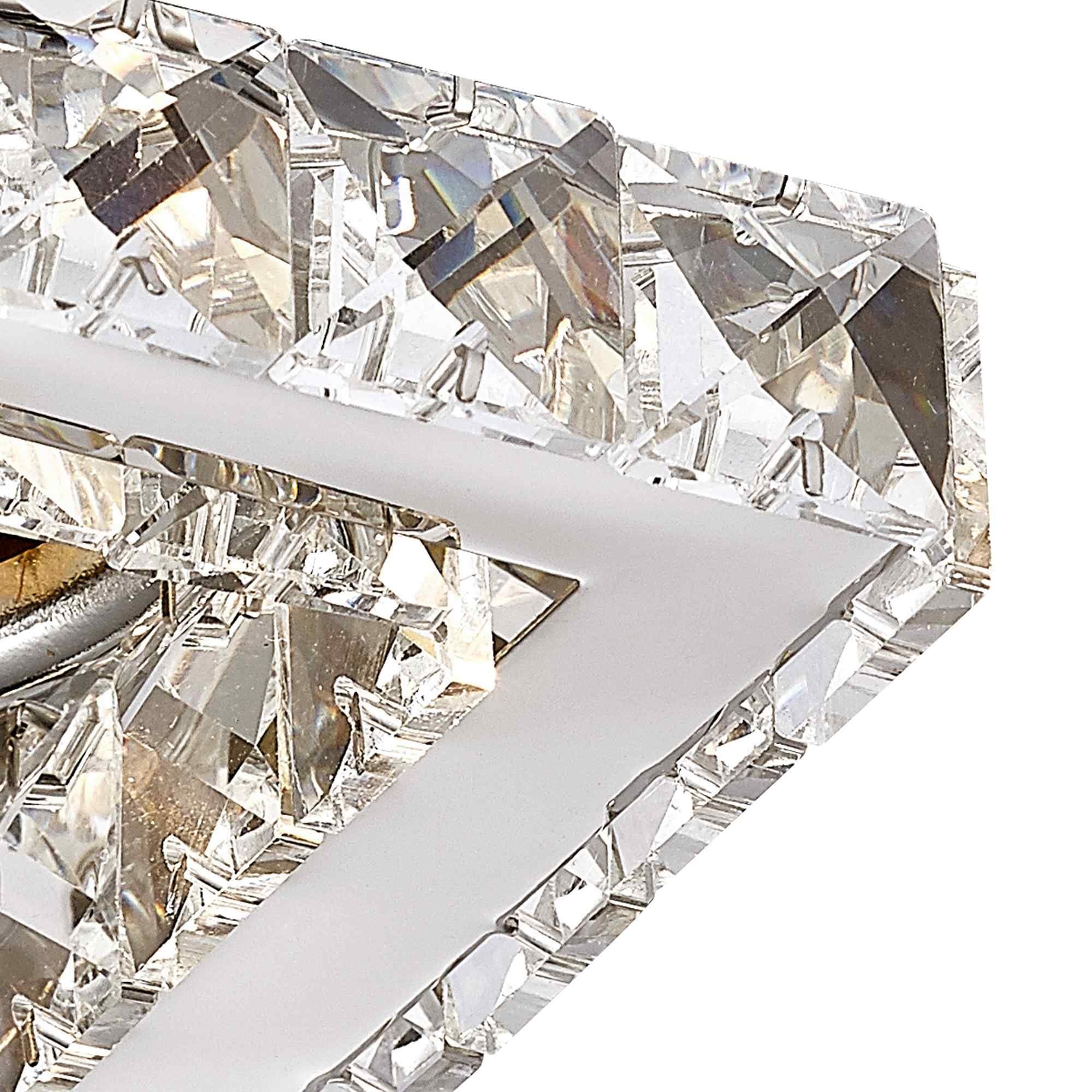IL30837CH Galaxy GU10 Square Downlight 1 Light Polished Chrome/Crystal Cut Out: 60mm