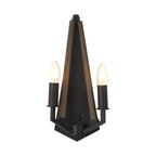 IL32680 Hilton Wall Lamp 2 Light E14 Satin Black/Dark Grey Wood