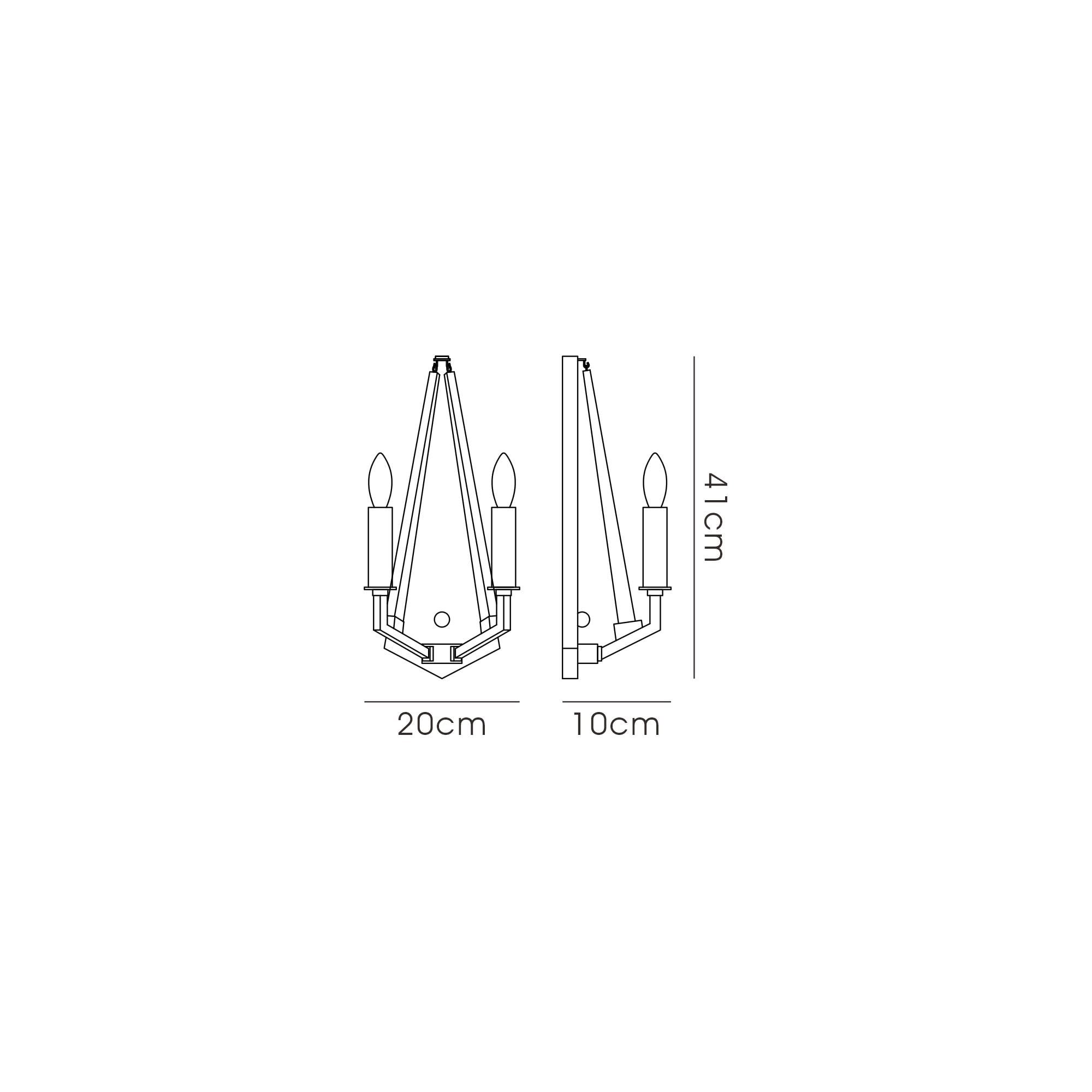 IL32680 Hilton Wall Lamp 2 Light E14 Satin Black/Dark Grey Wood