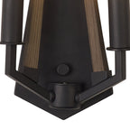 IL32680 Hilton Wall Lamp 2 Light E14 Satin Black/Dark Grey Wood