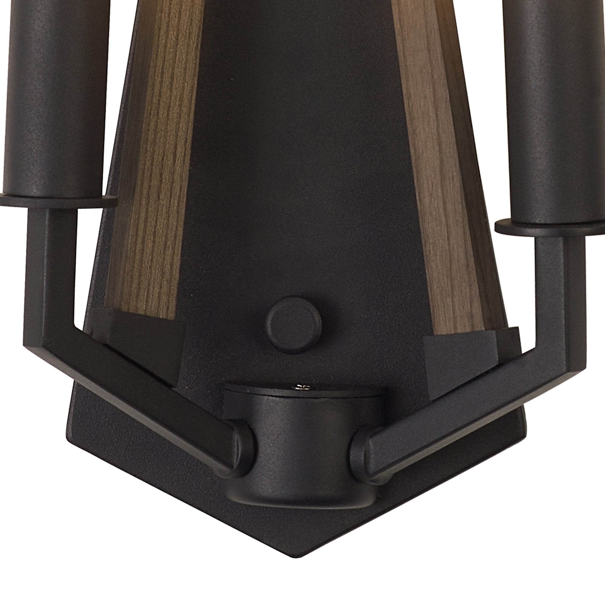 IL32680 Hilton Wall Lamp 2 Light E14 Satin Black/Dark Grey Wood