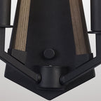 IL32680 Hilton Wall Lamp 2 Light E14 Satin Black/Dark Grey Wood