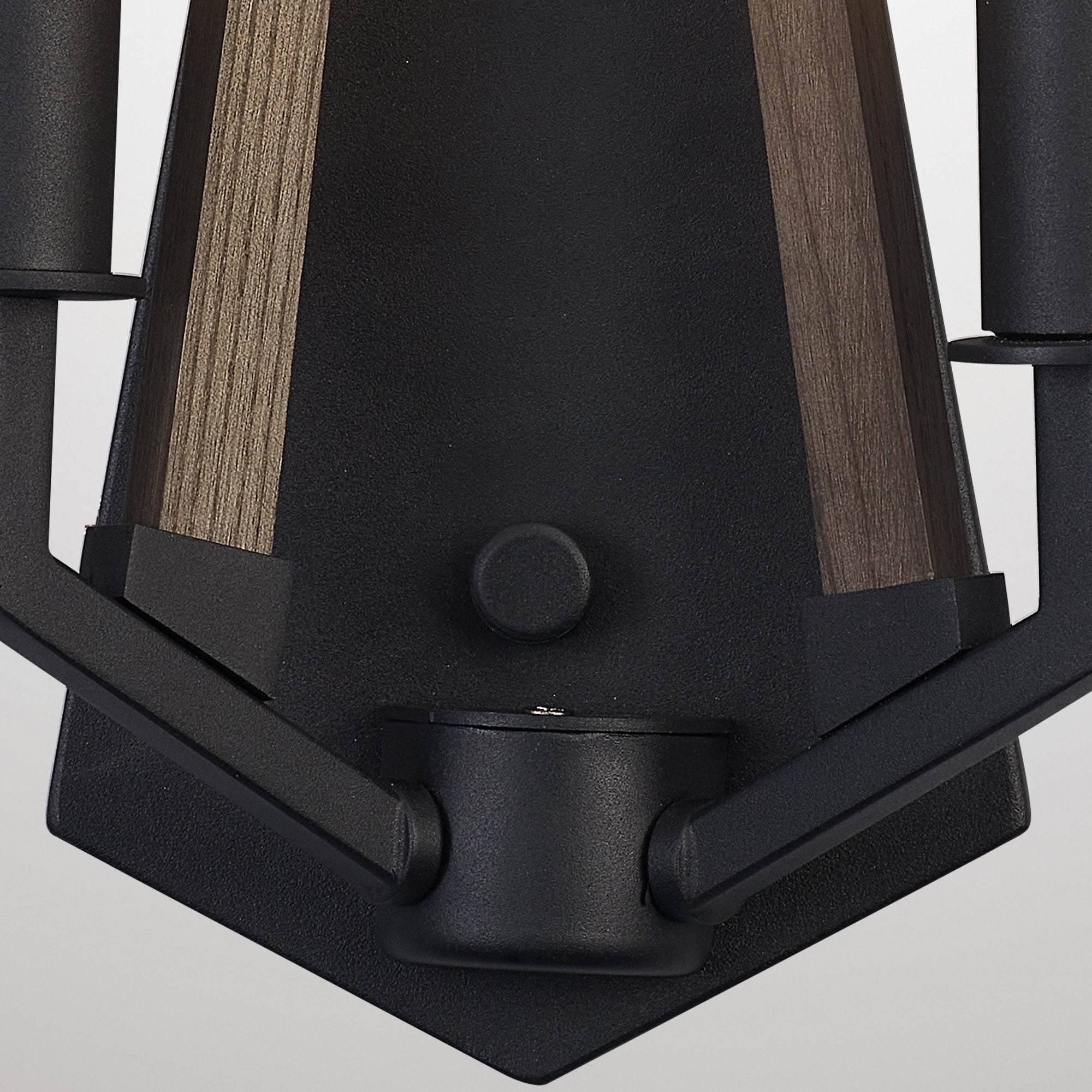 IL32680 Hilton Wall Lamp 2 Light E14 Satin Black/Dark Grey Wood