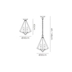 IL32681 Hilton Tetragonal Pendant 3 Light E14 Satin Black/Dark Grey Wood