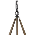 IL32681 Hilton Tetragonal Pendant 3 Light E14 Satin Black/Dark Grey Wood