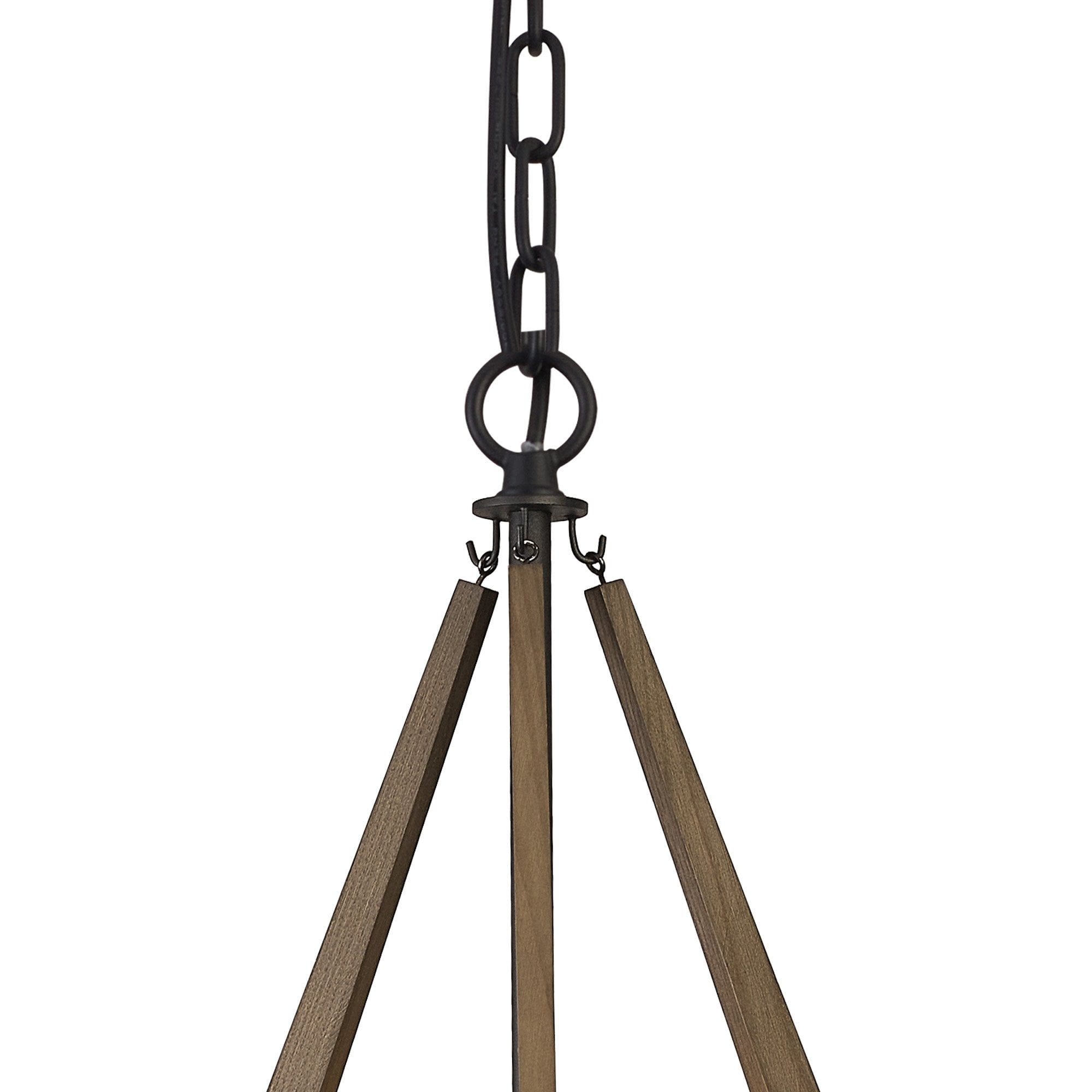 IL32681 Hilton Tetragonal Pendant 3 Light E14 Satin Black/Dark Grey Wood