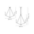 IL32682 Hilton Pentagonal Pendant 5 Light E14 Satin Black/Dark Grey Wood