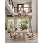 IL32682 Hilton Pentagonal Pendant 5 Light E14 Satin Black/Dark Grey Wood