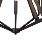 IL32684 Hilton Octagonal Pendant 8 Light E14 Satin Black/Dark Grey Wood