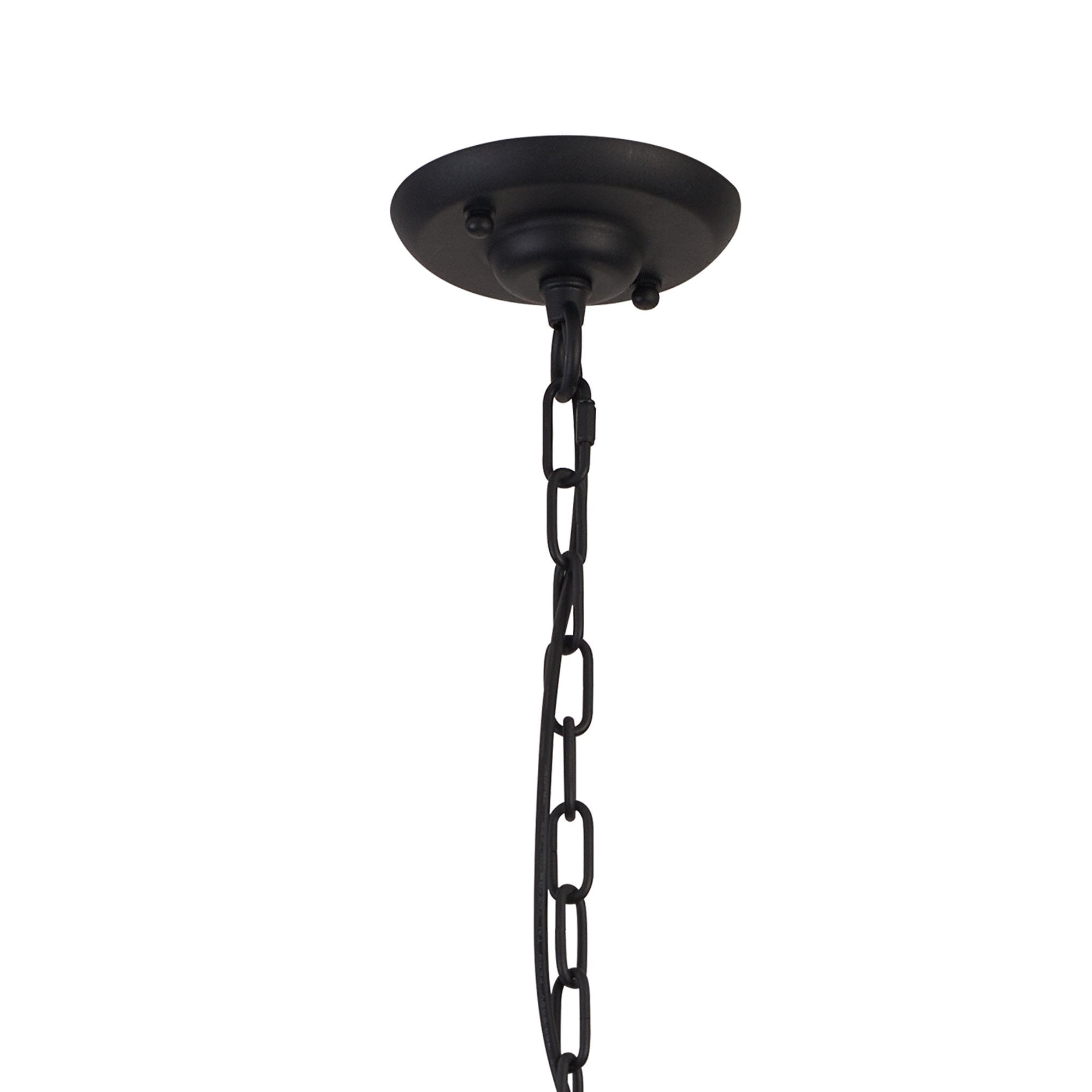 IL32684 Hilton Octagonal Pendant 8 Light E14 Satin Black/Dark Grey Wood